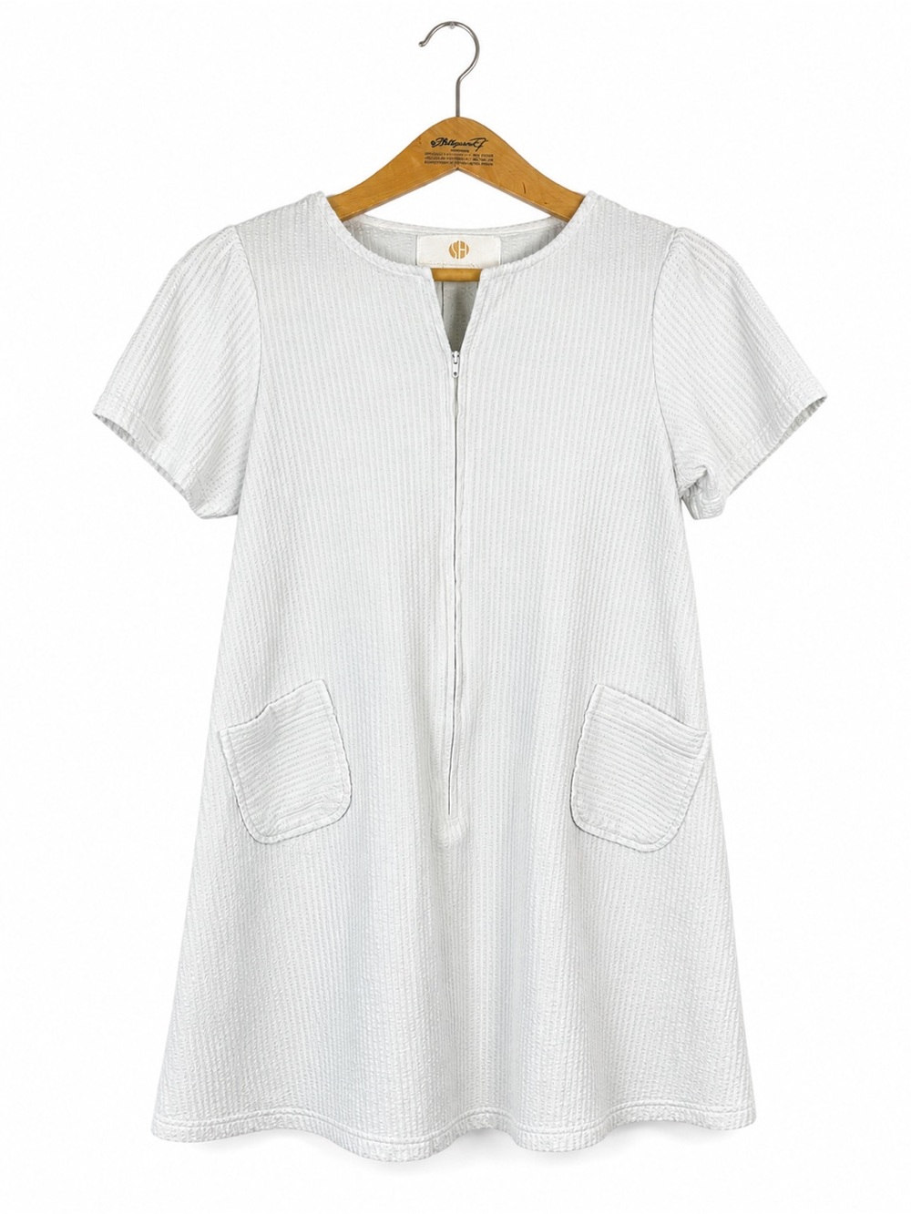 Stan Herman Shirt Dress Midi Size M White Clean Girl Casual Comfy Classic Fall